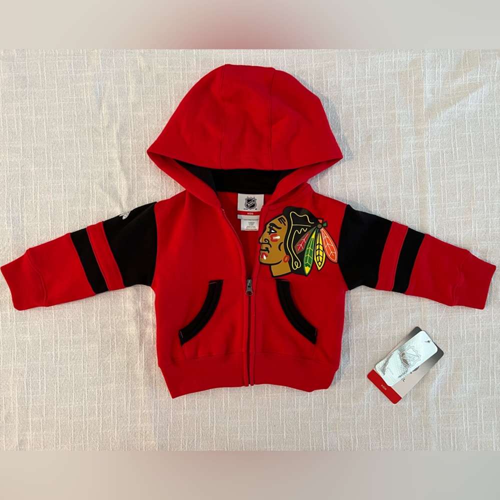 Chicago Blackhawks NHL TODDLER faceoff full zip hoodie | 12 MONTHS *NWT